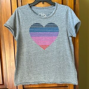 Ladies T-Shirt with Heart Graphic